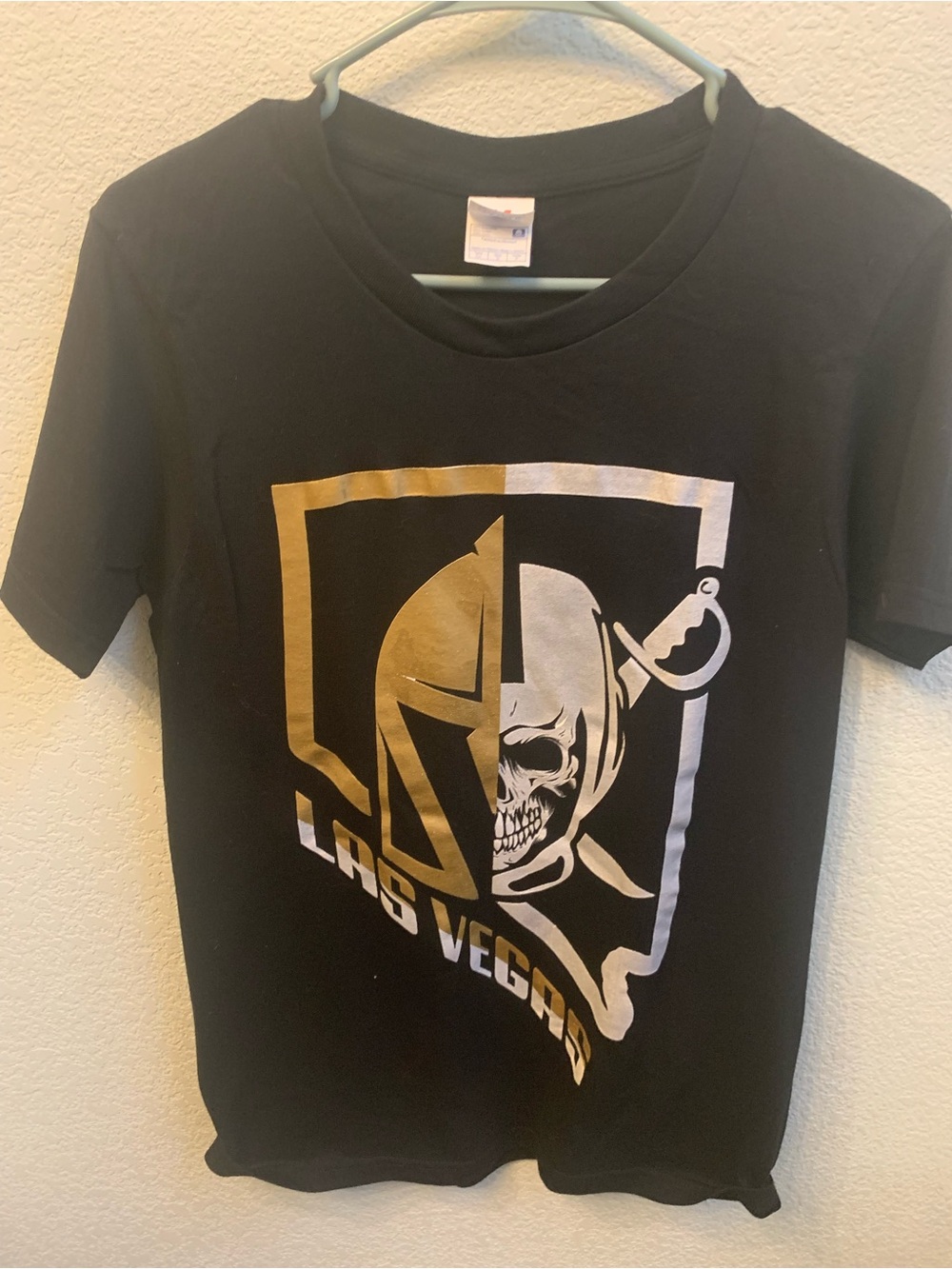 Kids Black Las Vegas Graphic Tee with Gold & Silver Print